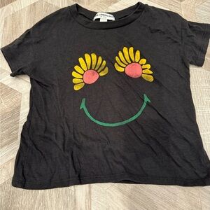 Sub_Urban Riot Black Tee with Floral Smiley